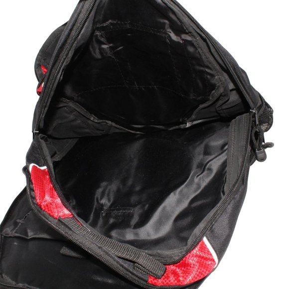 HazMat Embroidered Black Red Laptop Day Travel Backpack Zippered Nylon - Picture 4 of 8